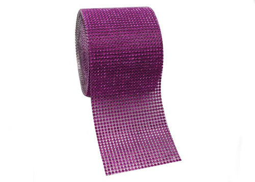 4.5" x 10 yards Rhinestone-Look Diamond Wrap Ribbon Purple (1 roll)