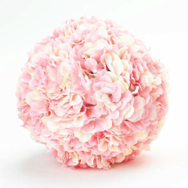 Artificial Silk Flower Hydrangea Pomander Kissing Ball 10" Blush Pink