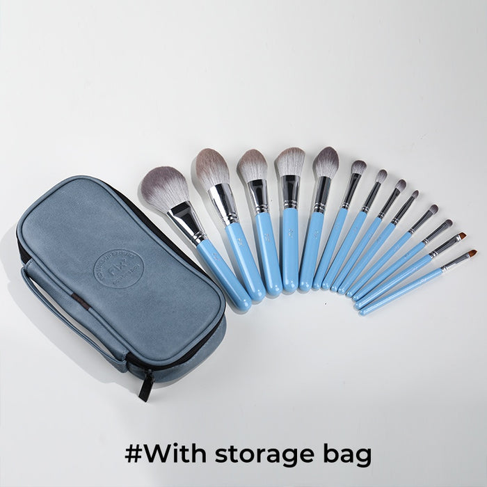 FIX+ Blue Wind Chime Collection Professional Makeup Brush 13 Pcs Set T4924
