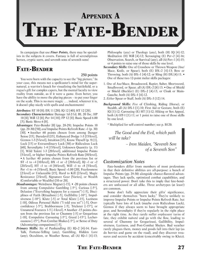 GURPS Dungeon Fantasy 24: Finer Points