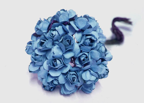 0.75" Mini Mulberry Paper Flower Blue(120 Flowers)