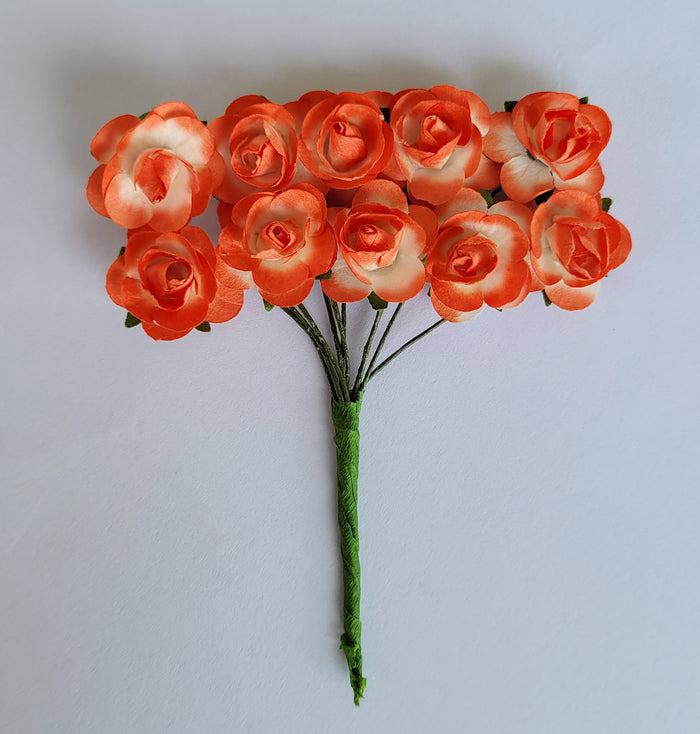 0.75" Mini Mulberry Paper Flower Coral(120 Flowers)