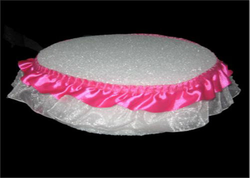 1-1/2" Fuchsia Double Ruffled Lace with Organza Base (50 Yards)