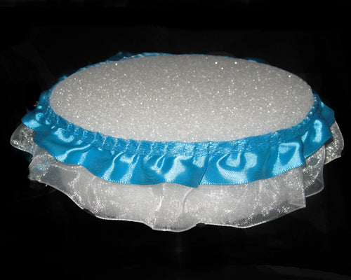 1-1/2" Turquoise Double Ruffled Lace with Organza Base (50 Yards)