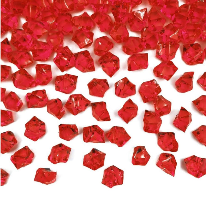 Acrylic Ice Crystal Rocks Vase Filler 23 X 18MM Red (1 LB/Bag)