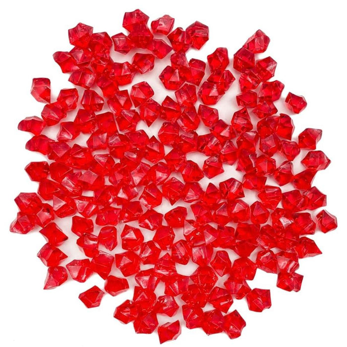 Acrylic Ice Crystal Rocks Vase Filler 23 X 18MM Red (1 LB/Bag)