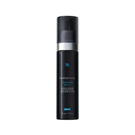 Black skincare bottle with silver cap on a white background