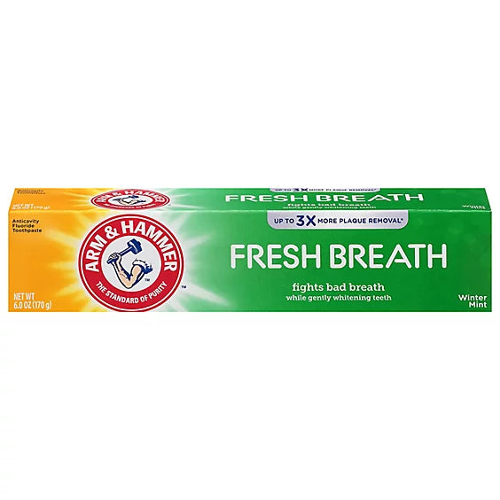 ARM & HAMMER Up To 3X More Plaque Removal Fresh Breath Fight Bad Breath White Gently whitening teeth معجون الاسنان من ارم اند هامر
