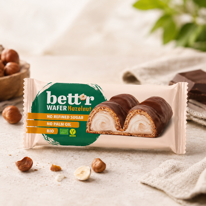 Bett'r - Vaffel med Hazelnut - Økologisk vaffelbar