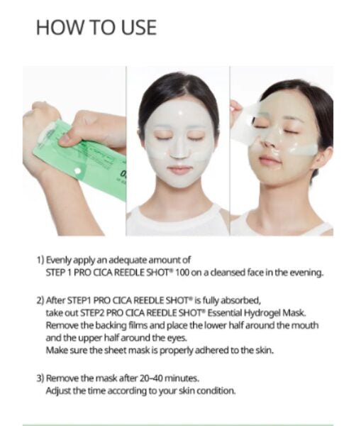 VT Cosmetics Reti - A Reedle Shot 100 2Step Hydrogel Mask (1 Sheet) VT مستحضرات التجميل Reti - A ريدل شوت 100 2Step قناع هيدروجيل - Princess Cosmetics Qatar