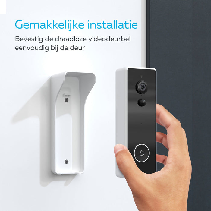 Calex Smart Video Doorbell - 2K - Wireless - Black