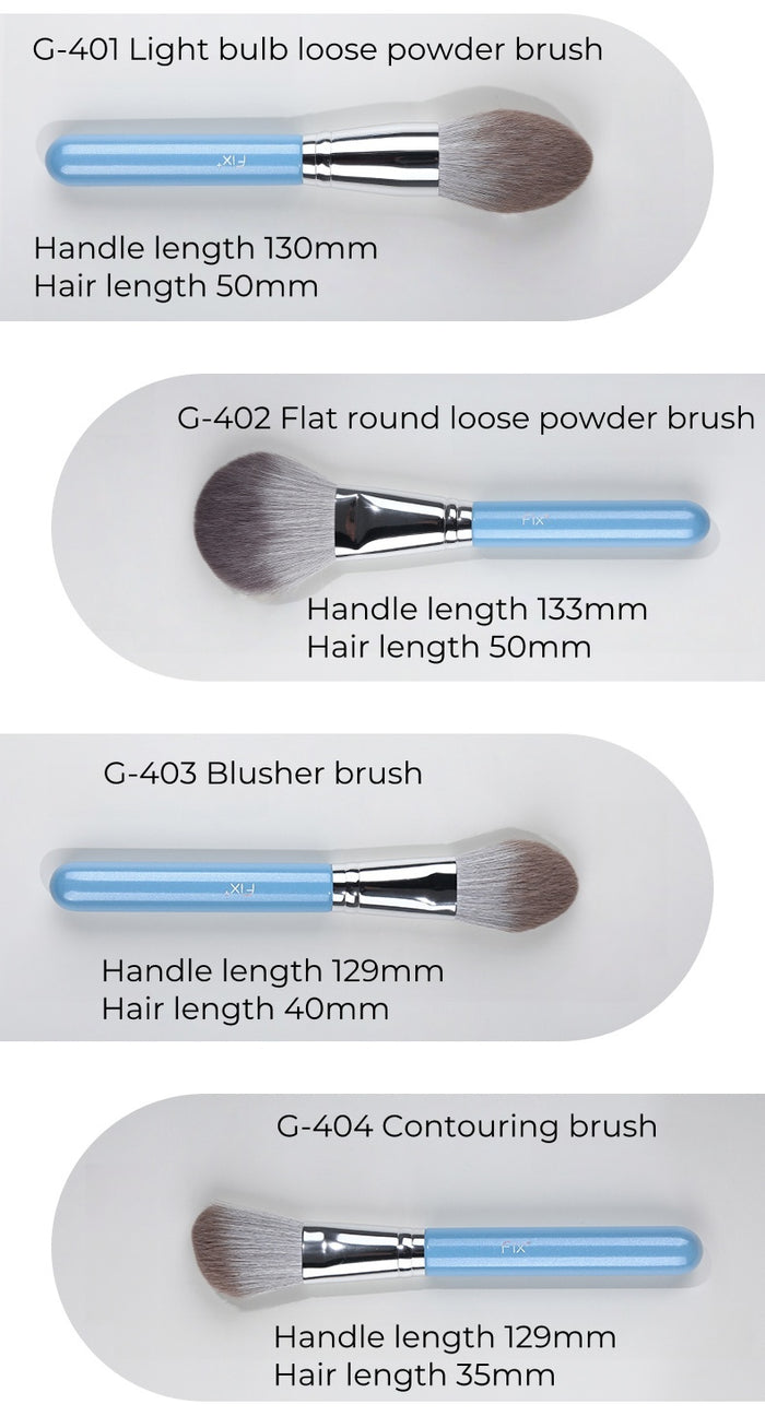 FIX+ Blue Wind Chime Collection Professional Makeup Brush 13 Pcs Set T4924