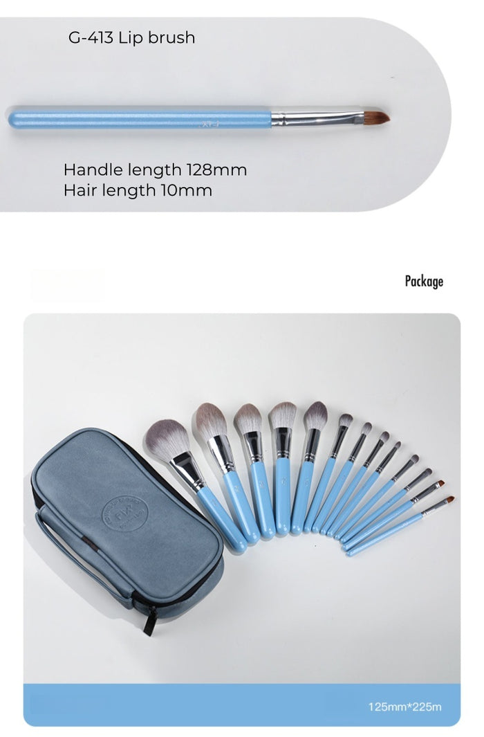 FIX+ Blue Wind Chime Collection Professional Makeup Brush 13 Pcs Set T4924