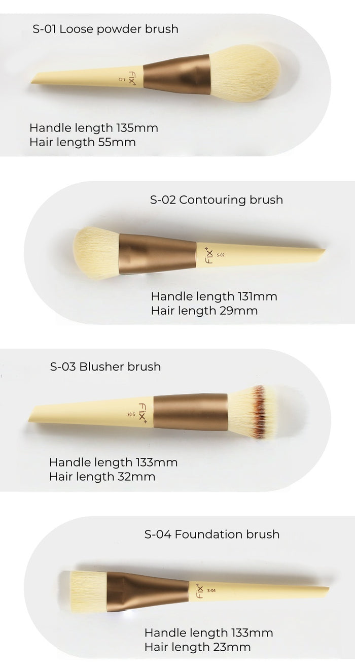 FIX+ Butter Cheese Collection Professional Makeup Brush 12 Pcs Set T4910