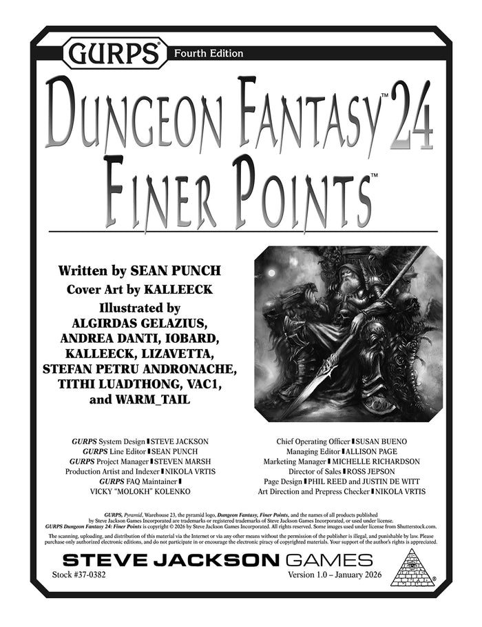 GURPS Dungeon Fantasy 24: Finer Points