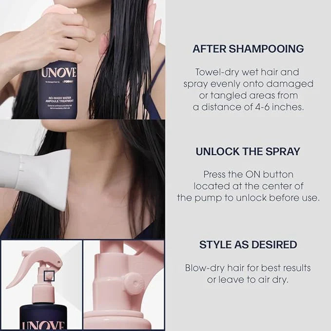 UNOVE No Wash Water Ampoule Treatment امبولة سبريه معالجة للشعر من اونوف